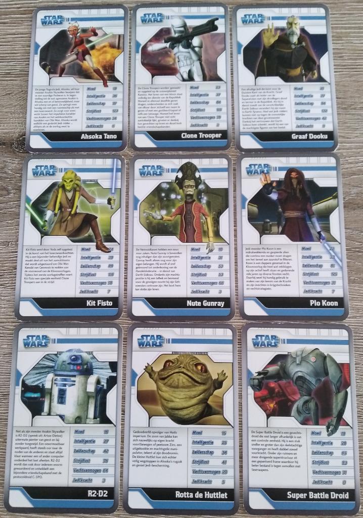 9 verzamelkaarten Star Wars Clone Wars (Top Trumps), Ophalen of Verzenden, Zo goed als nieuw, Overige typen