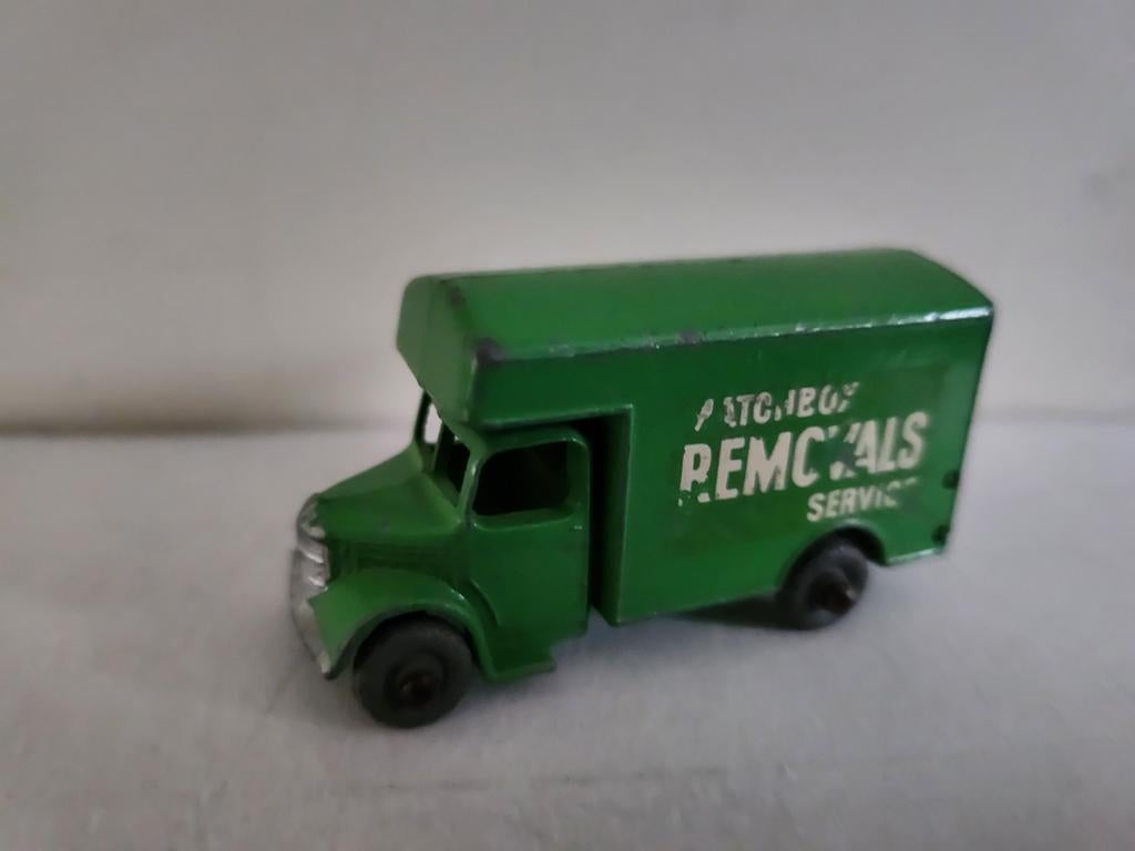 Matchbox Bedford Removals Van (1956) green regular 70j. oud, Enlèvement ou Envoi