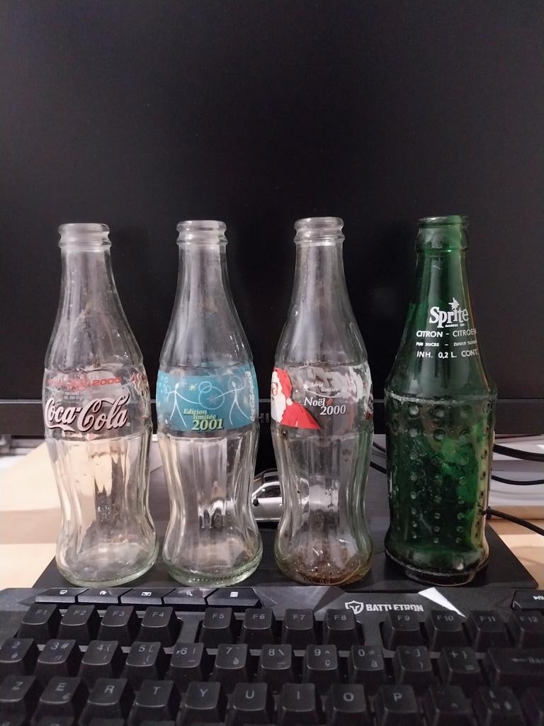 Coca-Cola en sprite flesen 11 in totaal, Ophalen, Gebruikt, Frisdrankglas