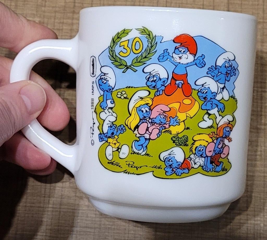 De Smurfen: drinktas (30 jaar), Ophalen of Verzenden, Smurfen, Zo goed als nieuw, Gebruiksvoorwerp