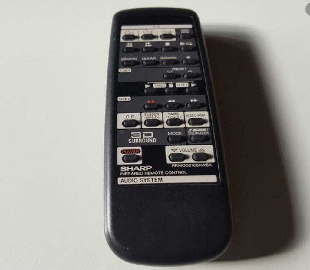 Télécommande Sharp RRMCG0100AWSA, Micro chaîne, Enlèvement ou Envoi, Lecteur CD, Utilisé