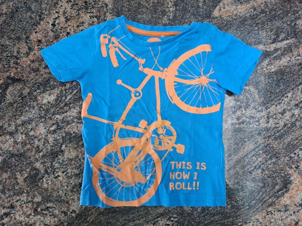 Mt 92 Blauwe T-shirt oranje fiets, JBC, Ophalen of Verzenden, Zo goed als nieuw, Shirt of Longsleeve