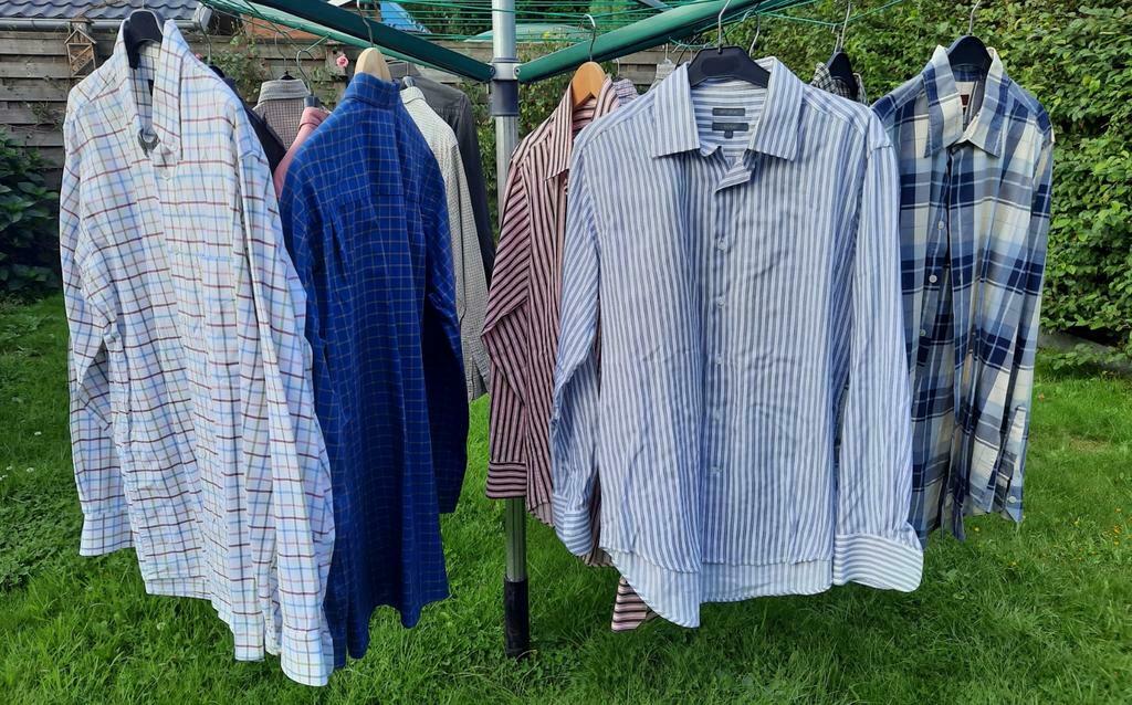 13 diverse overhemden maat L, Kleding | Heren, Ophalen, Zo goed als nieuw