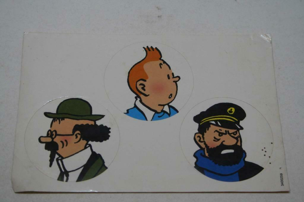 Autocollant Tintin / feuille avec 3 autocollants Tintin, Enlèvement ou Envoi, Tintin, Comme neuf