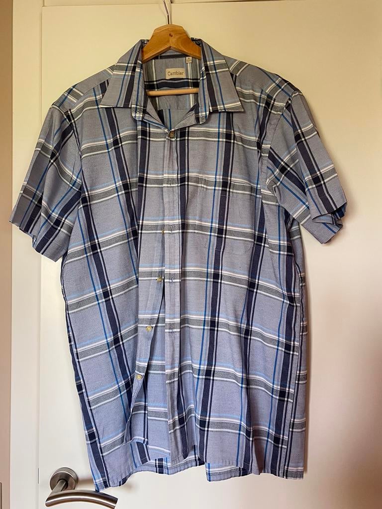 Chemise à carreaux bleus taille XL, Porté, Bleu, Cambier, Tour de cou 43/44 (XL)