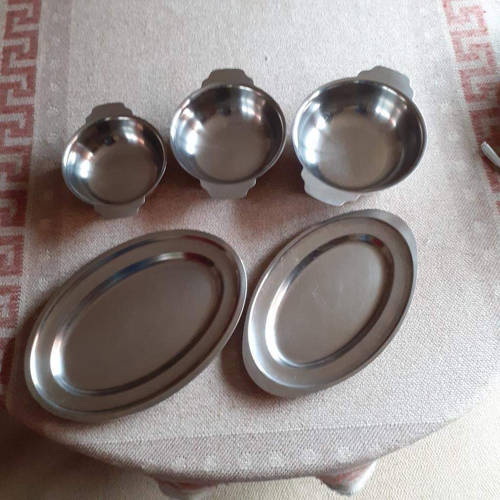 Set zware inox schotels, Ophalen, Gebruikt, Inox, Overige typen