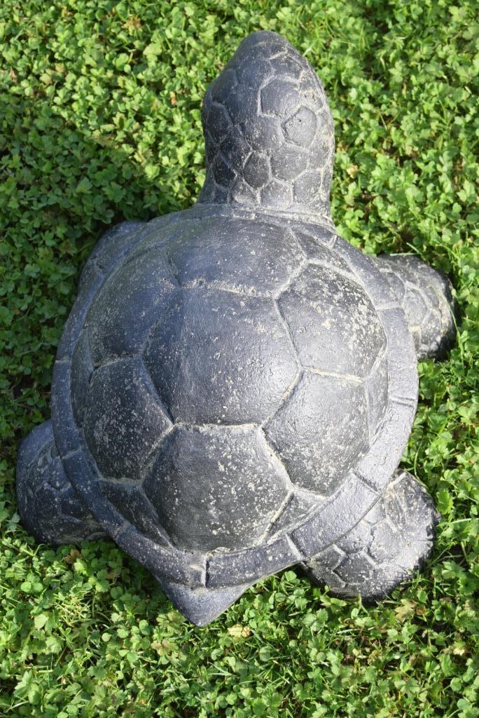 Superbe tortue terrestre en pierre patinée (modèle moyen), Jardin & Terrasse, Enlèvement ou Envoi, Neuf, Autres matériaux, Animal