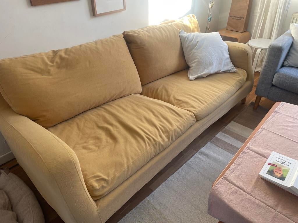 Canapé jaune à donner, Enlèvement, Utilisé, Trois personnes, 75 à 100 cm
