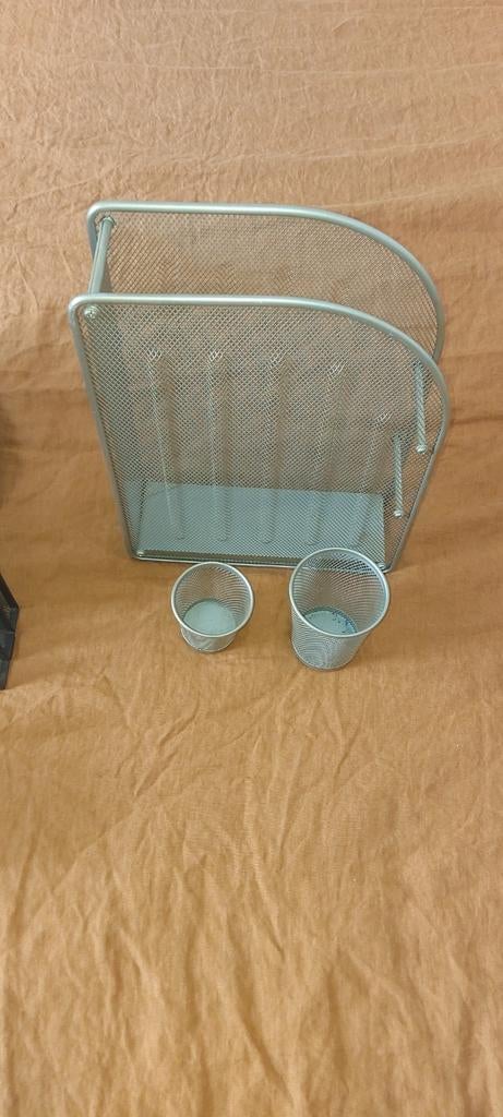 Set bureau accessoires in metaal., Ophalen, Zo goed als nieuw