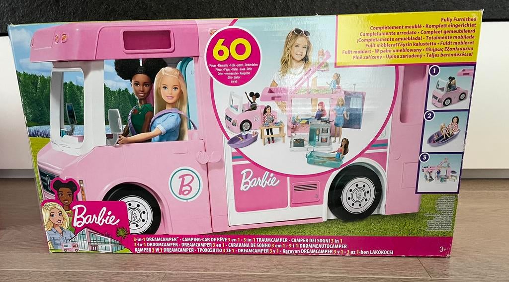 Barbie 3 in 1 dream camper & accessoires, Enlèvement, Comme neuf