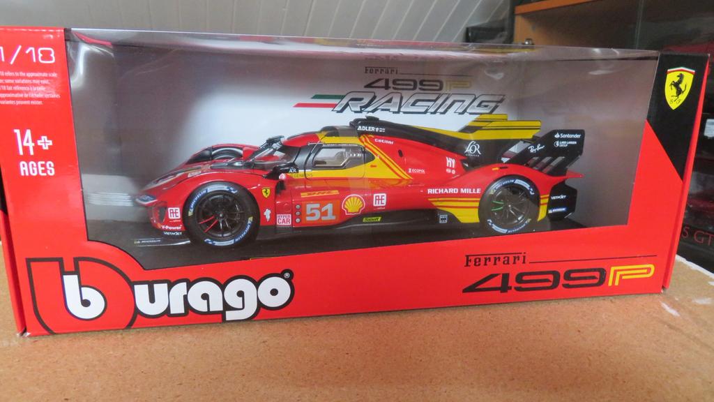 Ferrari 499P #51 WEC Qatar 2024 1:18 Burago Racing, Enlèvement ou Envoi, Neuf, Voiture, Burago