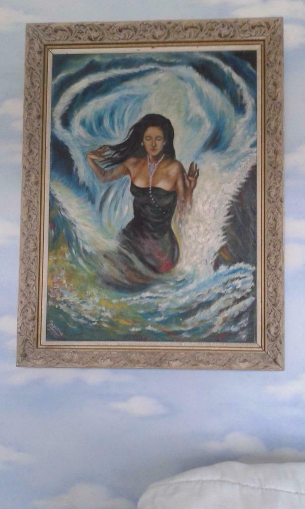 Schilderij godin van de zee, Ophalen, Oorspronkelijke maker, Zo goed als nieuw, Schilderij