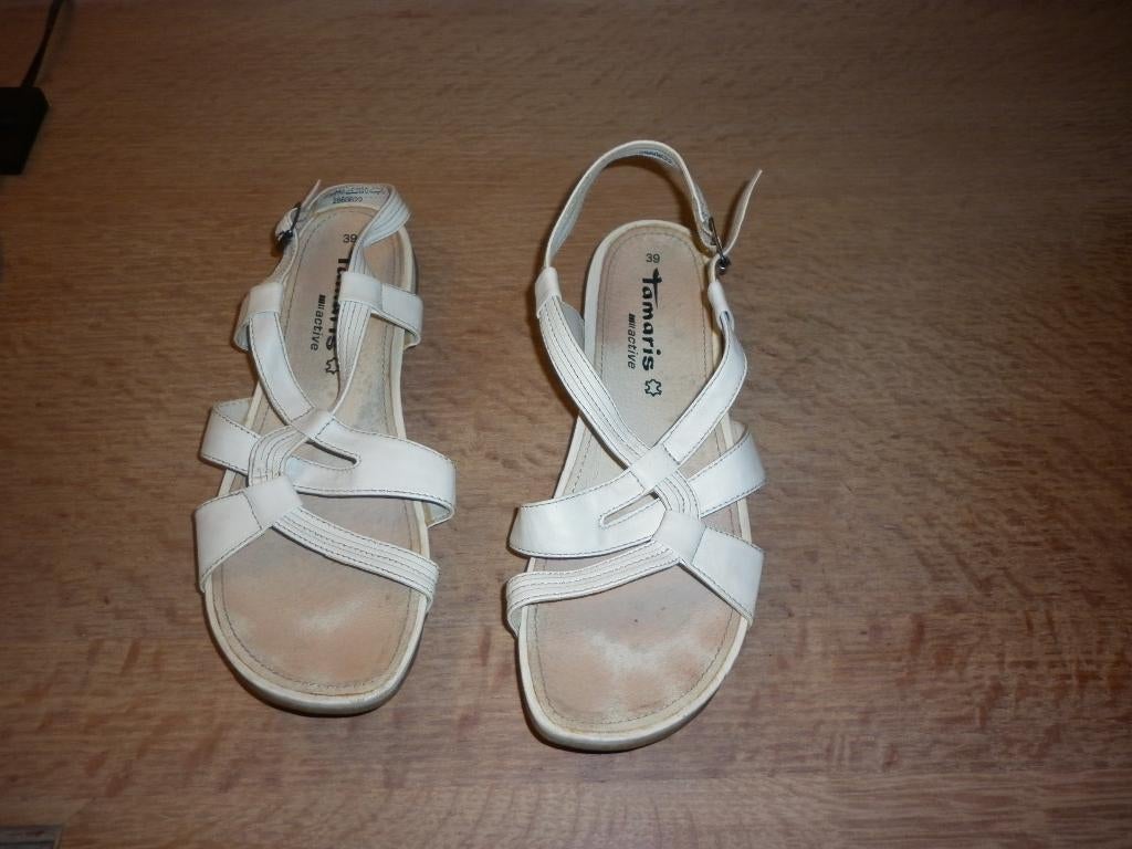 Witte lederen sandalen - TAMARIS - maat 39, Ophalen of Verzenden