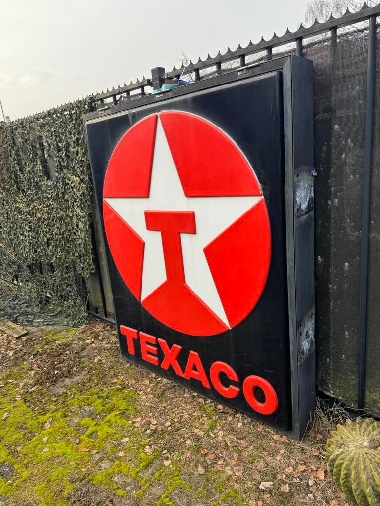 TEXACO benzinestation reclame lichtbak, Verzamelen, Ophalen, Gebruikt, Lichtbak of (neon) lamp