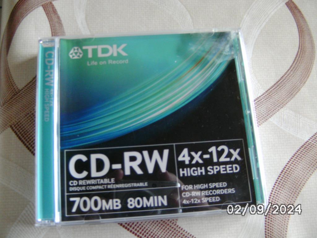 2CD-RW, Herschrijfbaar, Cd, TDK, Ophalen of Verzenden