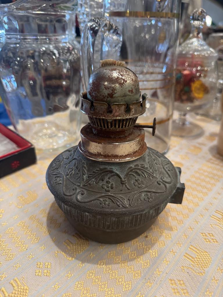 Antieke olie lamp, Antiek en Kunst, Ophalen of Verzenden