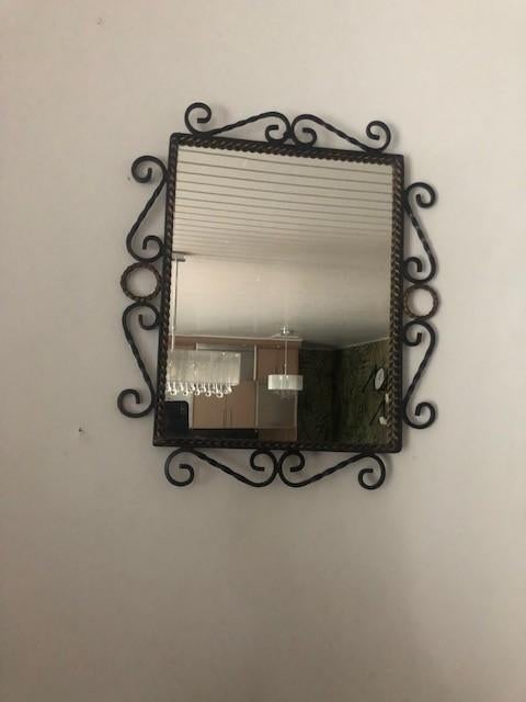 Spiegel met frame in smeedijzer, Ophalen, Rechthoekig, Minder dan 50 cm, Minder dan 100 cm