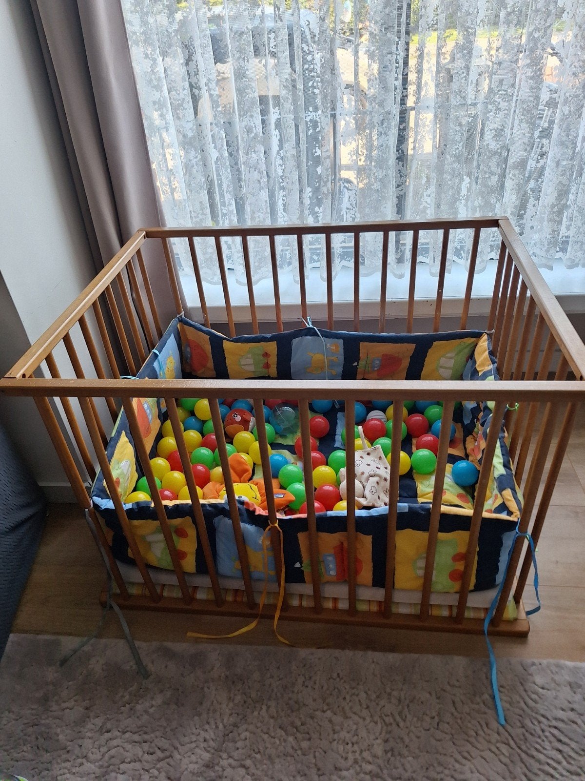 babypark + matras + bedomrander, Kinderen en Baby's, Ophalen, In hoogte verstelbaar
