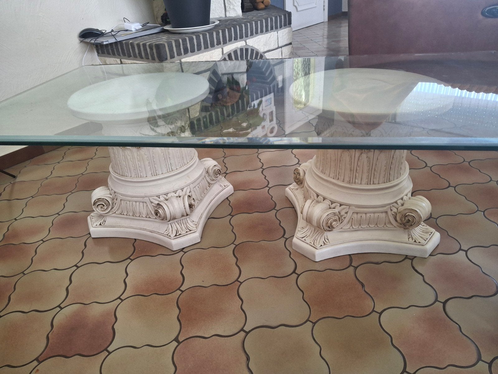 Table basse avec plateau en verre, Enlèvement