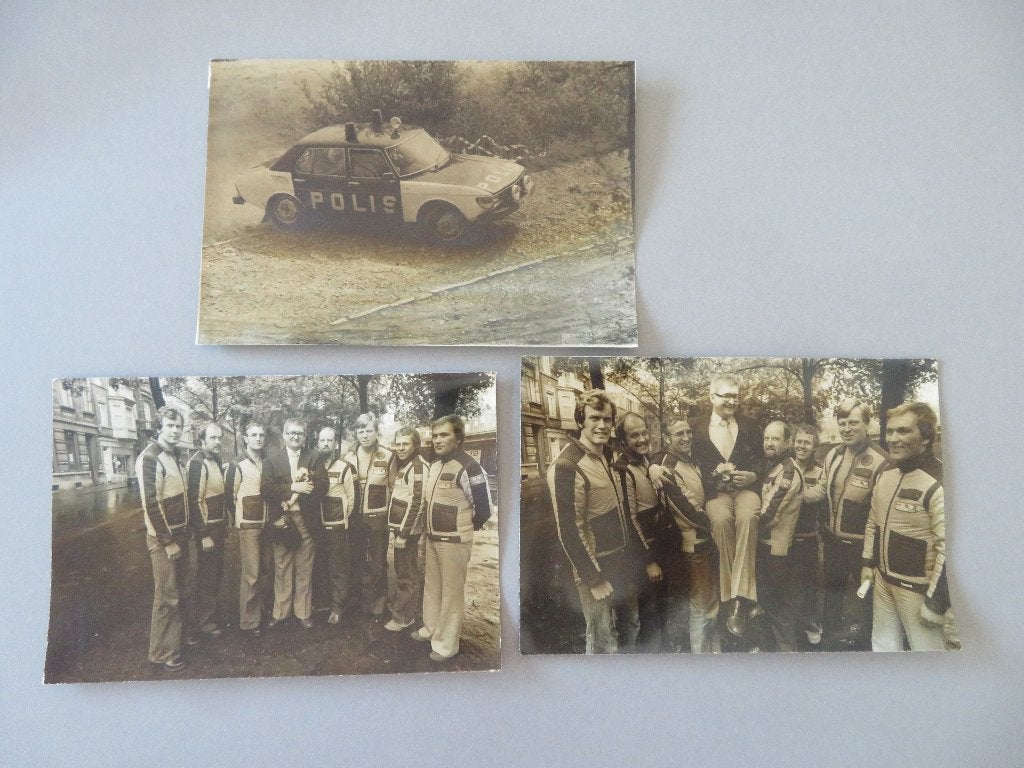 1960 Politie Zweden Polis Sverige lotje 3 foto,s, Verzamelen, Foto's en Prenten, 1960 tot 1980, Verzenden, Foto, Zo goed als nieuw