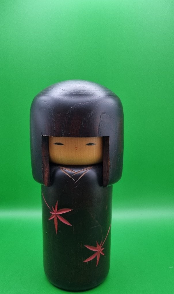 Magnifique Momiji kokeshi d'Usaburo, 19 cm, Enlèvement ou Envoi, Japon, Bois
