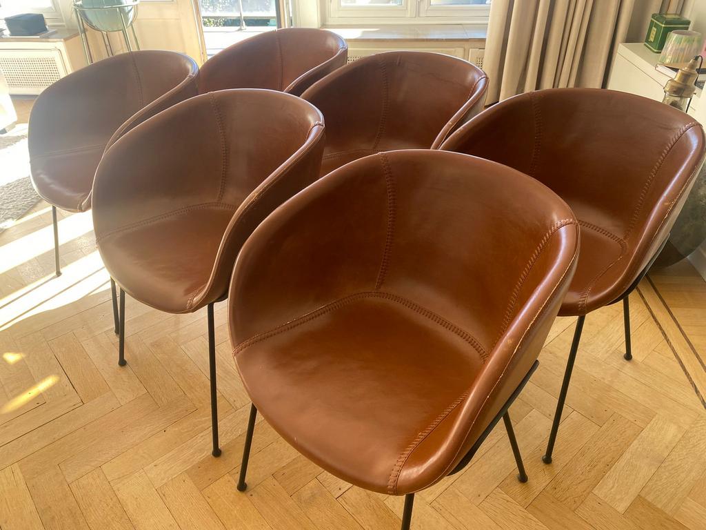 6 eetstoelen Zuiver, Huis en Inrichting, Ophalen, Bruin, Vijf, Zes of meer stoelen