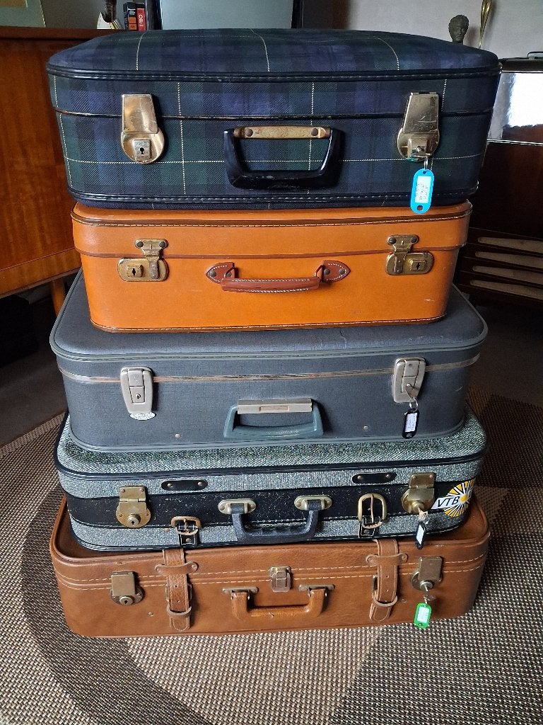 Vintage reiskoffers koffers, Handtassen en Accessoires, Ophalen, Gebruikt