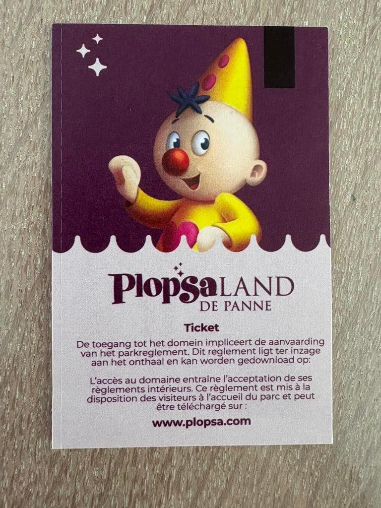 Plopsaland familieticket 4 personen, Tickets en Kaartjes, Drie personen of meer, Ticket of Toegangskaart