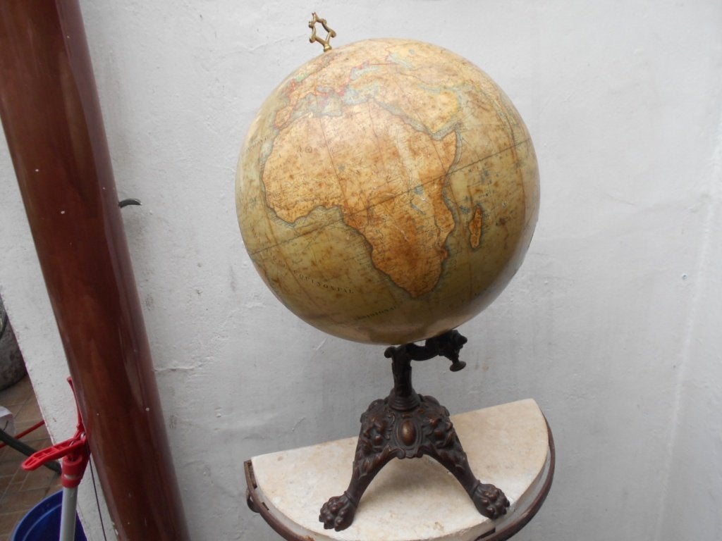 antieke wereldbol-J.LEBEQUE-PARIS-1900-1910, Huis en Inrichting, Woonaccessoires | Wereldbollen, Ophalen of Verzenden, Antieke wereldbol