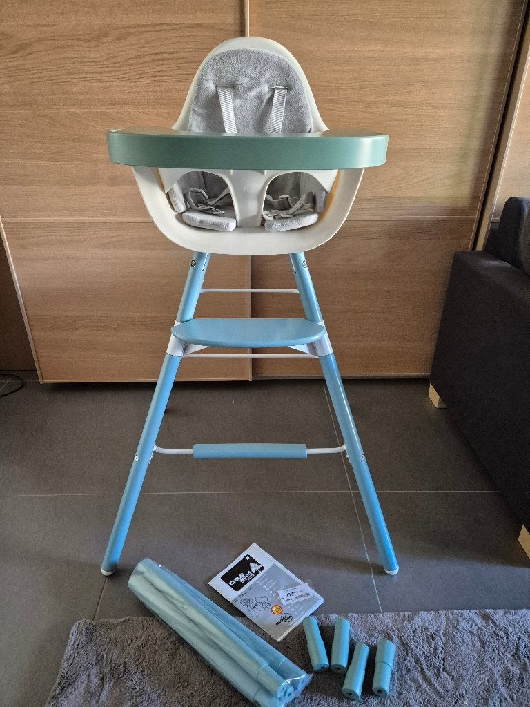 Childhome Evolu 2 eetstoel jade green, Ophalen, Gebruikt, Afneembaar eetblad