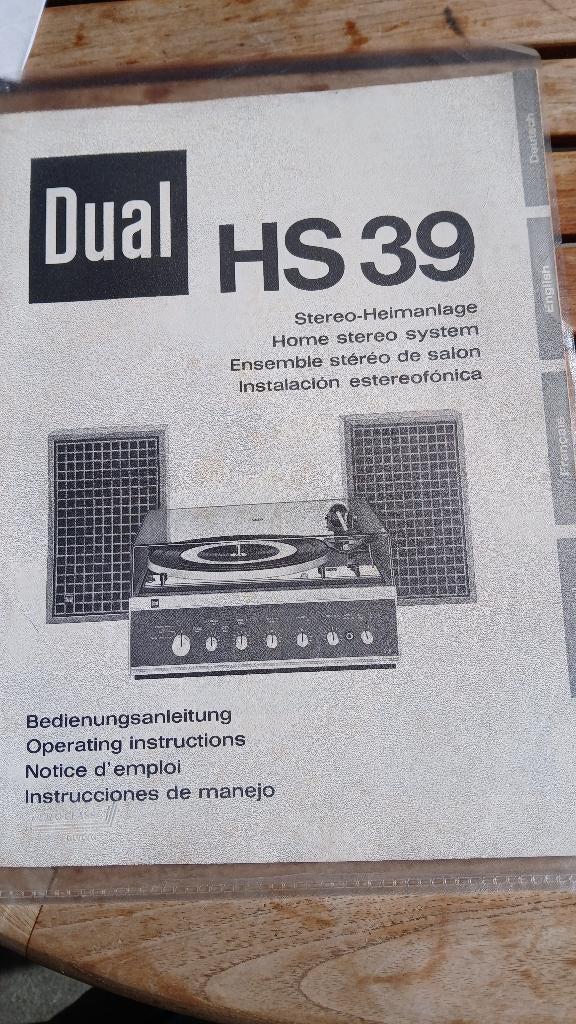 manuel utilisation doc de la platine dual hs39, Enlèvement ou Envoi, Neuf, Pièce tourne-disques, Dual