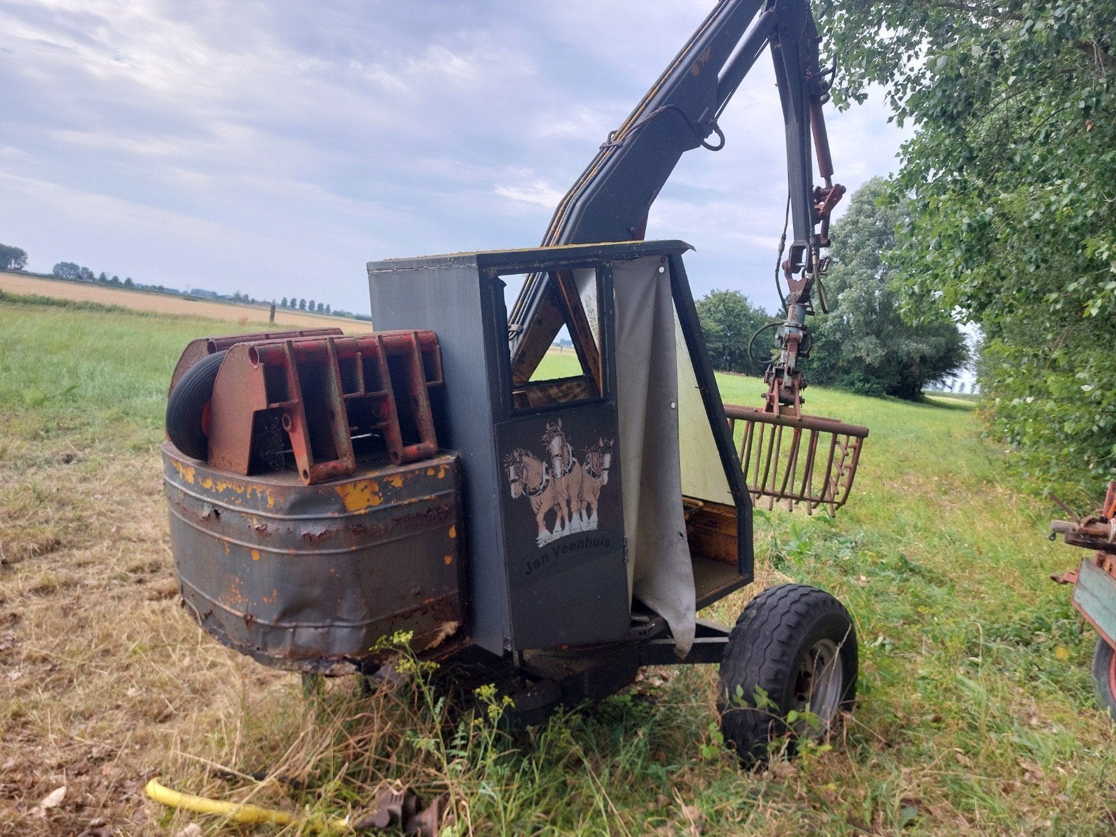 getrokken kraan graafmachine op aftakas, Enlèvement, Excavatrice