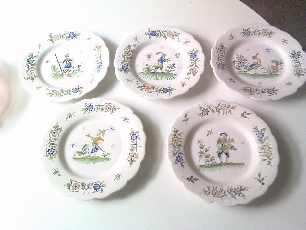 5 sier bordjes decor moustiers, Ophalen