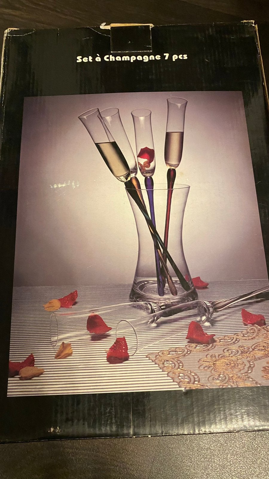 Set a champagne 7 pieces, Enlèvement, Utilisé