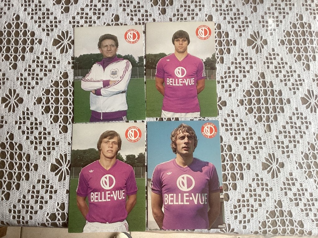 4 kaarten prenten chromos voetbal ANDERLECHT, Verzamelen, Ophalen of Verzenden, Gebruikt