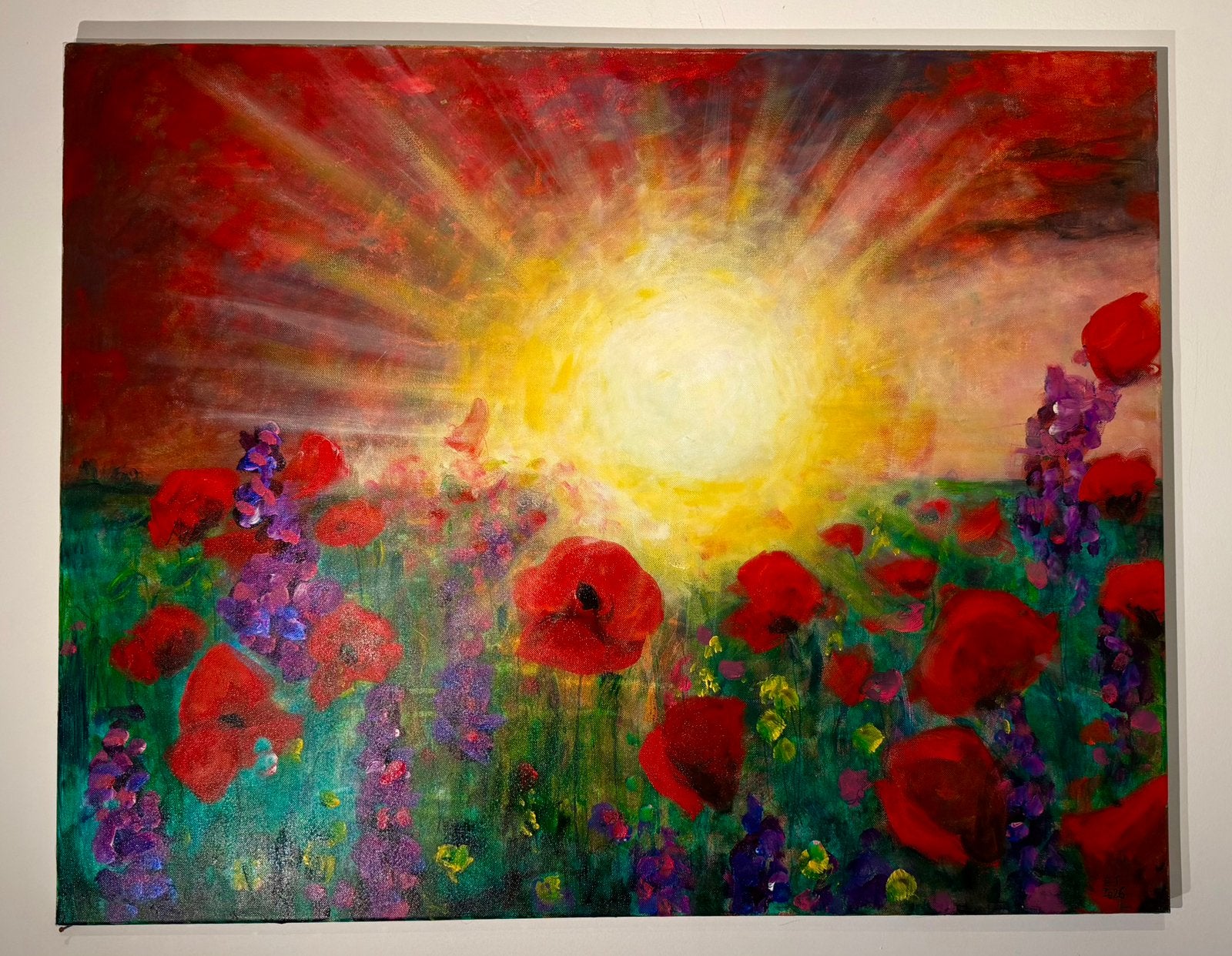 Tableau de peinture illustrant la renaissance || fait main, Antiquités & Art, Enlèvement ou Envoi