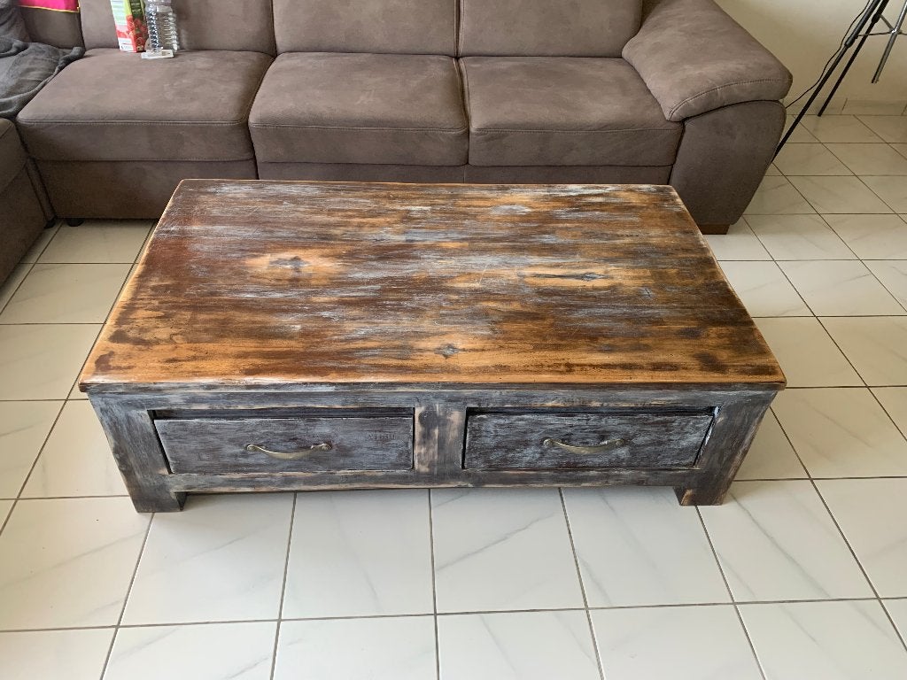 salontafel met 2 grote schuiven in topstaat, Ophalen, 100 tot 150 cm, 50 tot 100 cm, Zo goed als nieuw