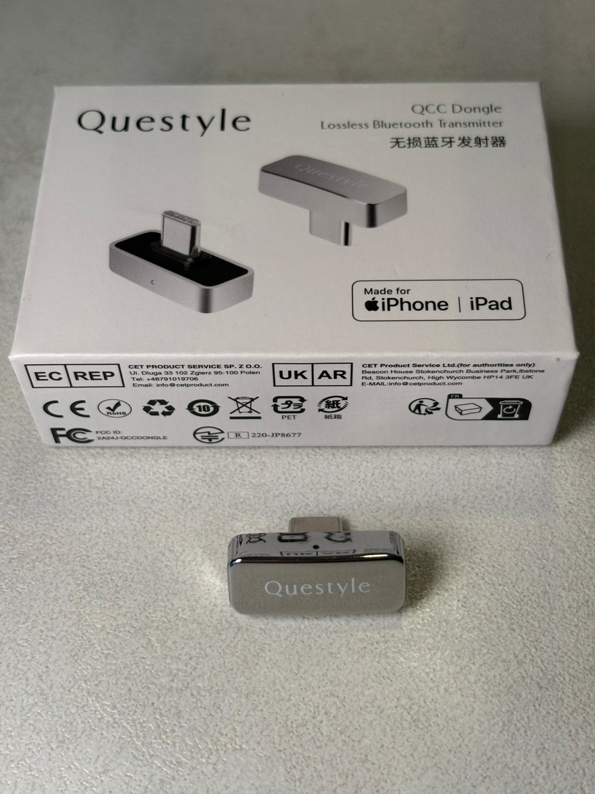 Adaptateur Bluetooth lossless Questyle, TV, Hi-fi & Vidéo, Enlèvement ou Envoi, Comme neuf, Apple, Bluetooth