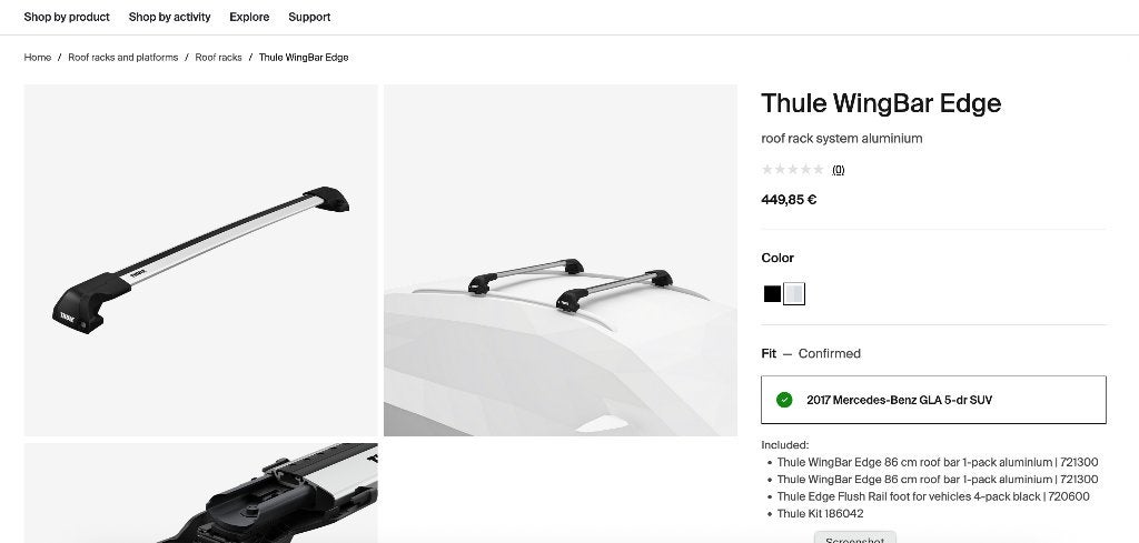 Thule dakdragerset voor Mercedes GLA 2013-2020, Auto-onderdelen, Sidebars, Gebruikt, Ophalen