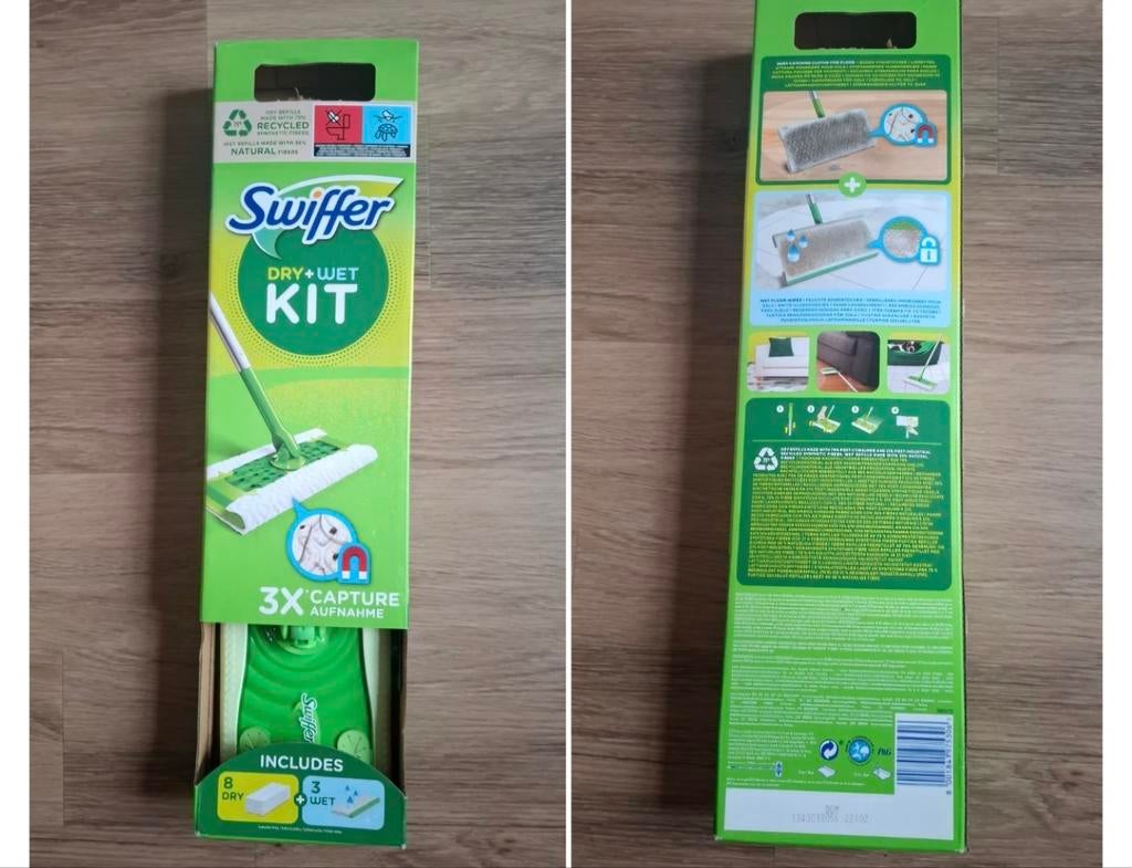 Kit swiffer neuf + 8 lingettes, Enlèvement ou Envoi, Mop ou Serpillière