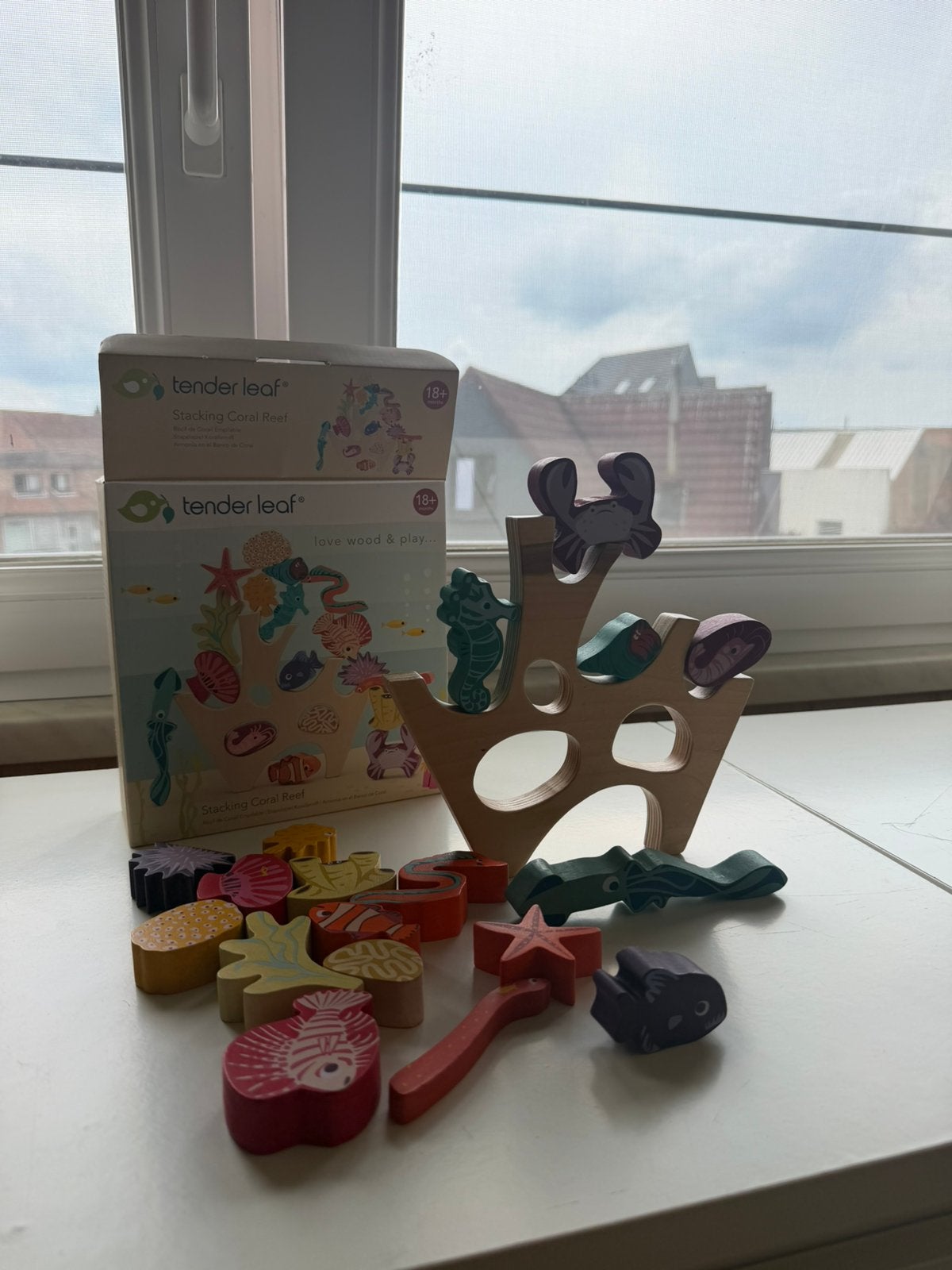 Tender leaf toys stacking game coral, Kinderen en Baby's, Ophalen, Zo goed als nieuw