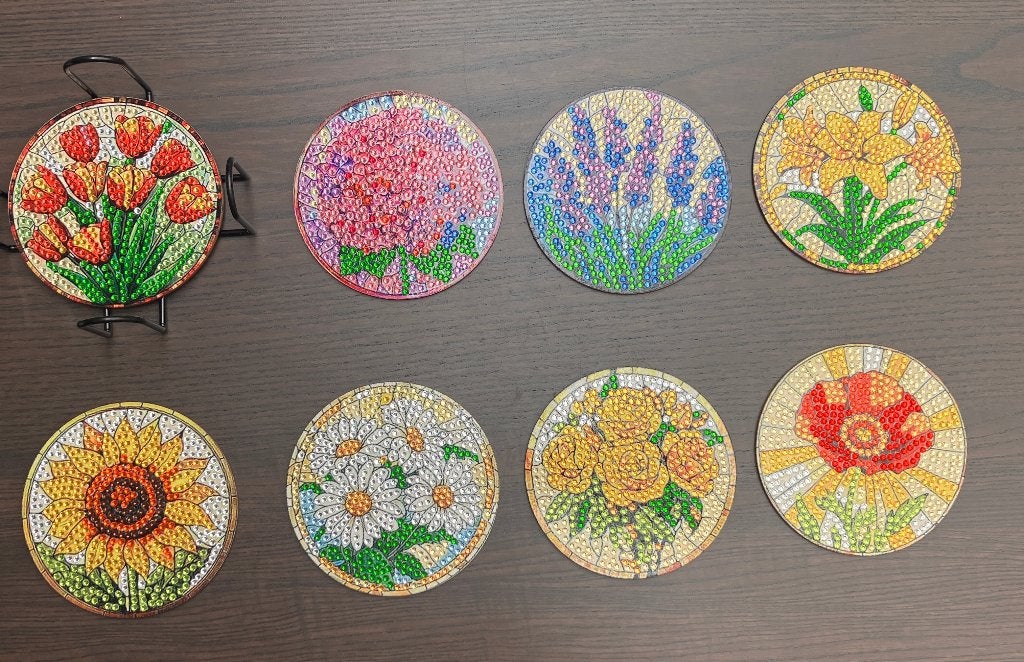 Onderzetters Bloem Diamond Painting, Maison & Meubles, Accessoires pour la Maison | Sous-verres & Sous-plats, Neuf, Multicolore
