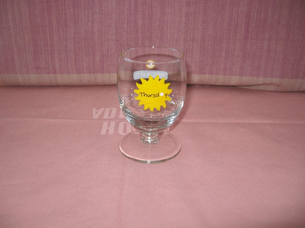 Ricard glas ballon reeks dagen Thursday., Ophalen of Verzenden, Zo goed als nieuw, Gebruiksvoorwerp