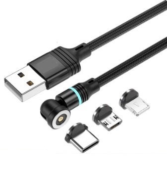 Câble de charge magnétique 540 pour USB-C,USB-Micro ou IOS, Enlèvement ou Envoi