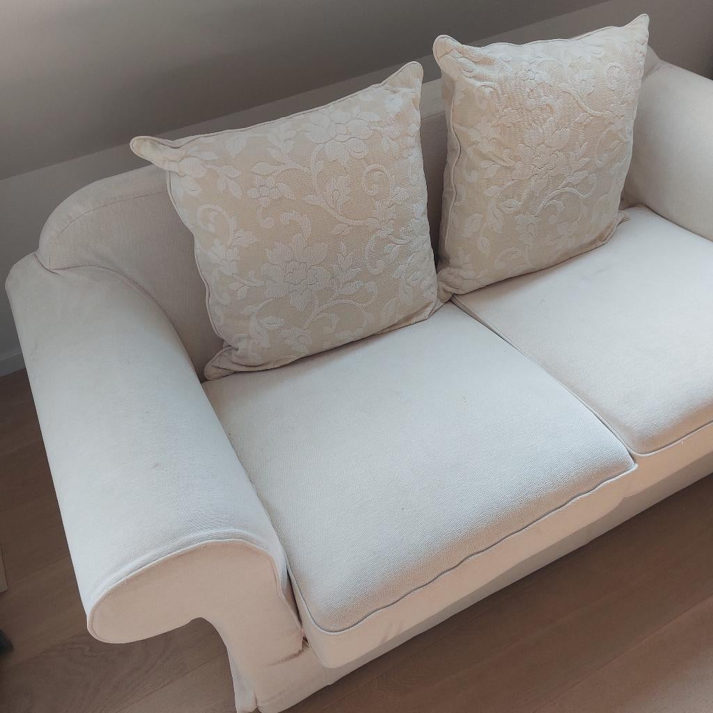 Petit fauteuil 2 places, Blanc cassé, bien entretenu, Enlèvement