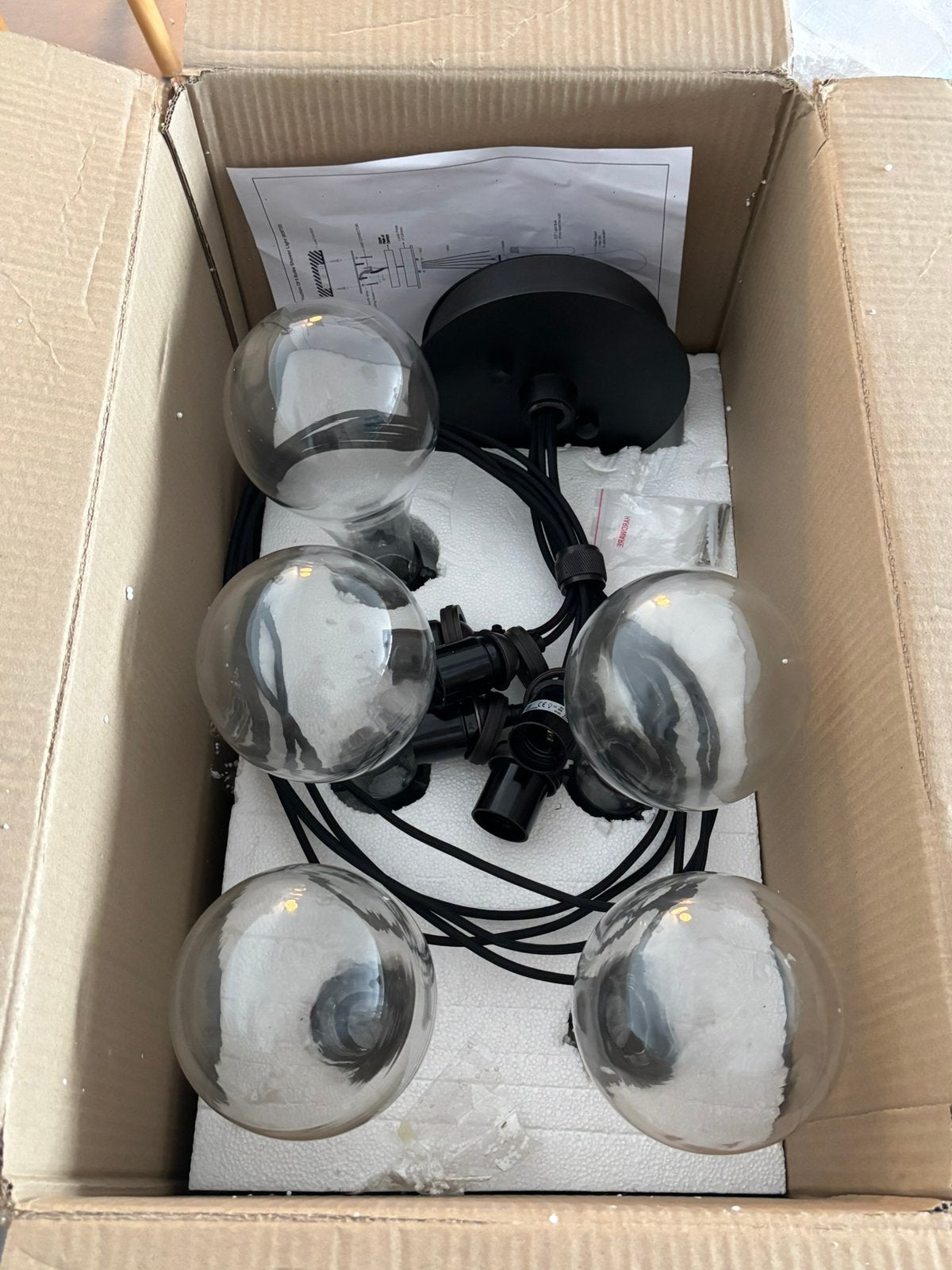 Nieuwe hanglampen metaal / glas, Ophalen, Nieuw