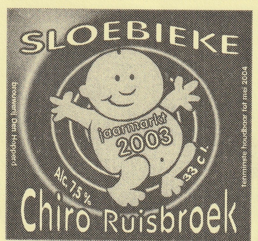 bieretiket België Den Hopperd :Sloebieke Chiro Ruisbroek, Verzenden, Zo goed als nieuw, Overige typen, Overige merken