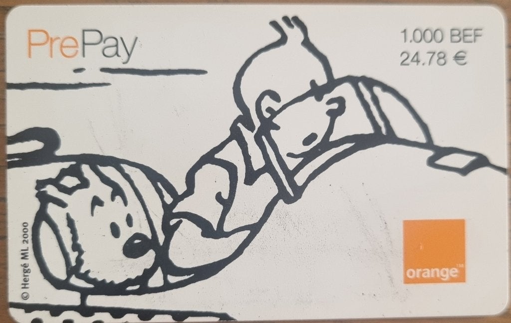 Kuifje Tintin Telefoonkaart Télécard Belgacom, Verzenden