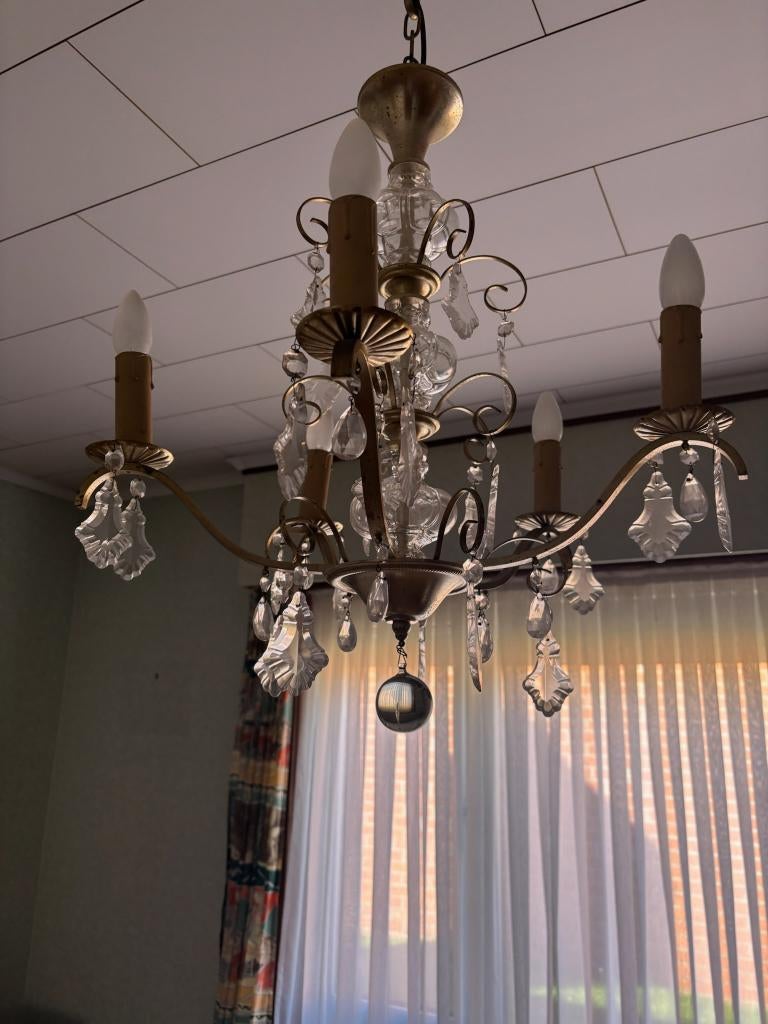 Luster / Kroonluchter, Huis en Inrichting, Ophalen, Gebruikt, Glas