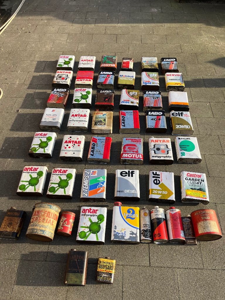 Olieblik, Verzamelen, Blikken, Ophalen of Verzenden, Gebruikt